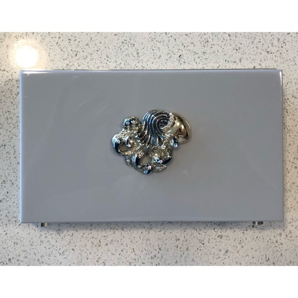 Charlotte Olympia Gray Zodiac Aquarius Box Clutch *NEEDS REPAIR* - Picture 3 of 8